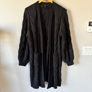Torrid Black Cable Knit Cardigan
